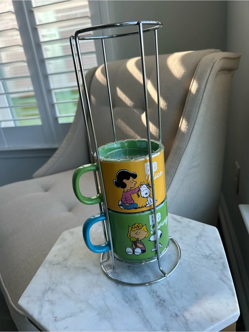 Peanuts Charlie Brown  Yellow & Green Ceramic Mug Set